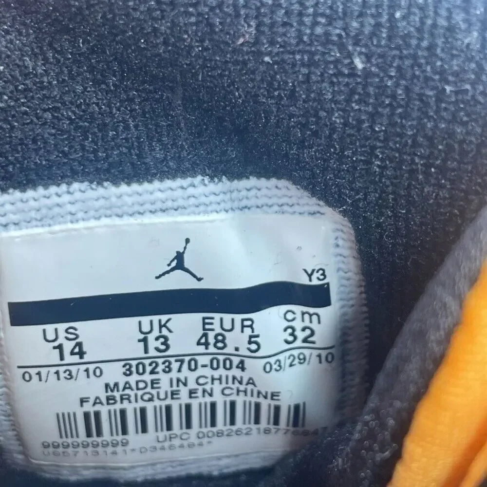 Nike Air Jordan Retro IX‎ 9 Black Citrus 302370-004 Size 14